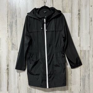 Lomon Black Lightweight Rain Utility Jacket with Hood